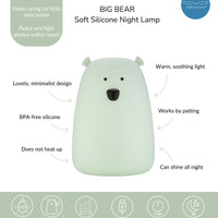 Rabbit & Friends – Bear Lamp yövalo, sage
