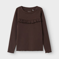 Name It – Lalla frillapaita - Seal Brown