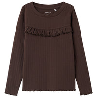 Name It – Lalla frillapaita - Seal Brown
