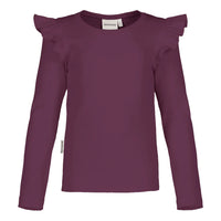 Metsola - rib frilla shirt | BERRY