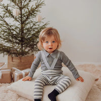 Metsola - Striped Rib Brace Pants -Henkselihousut | Cloudy/Vanilla