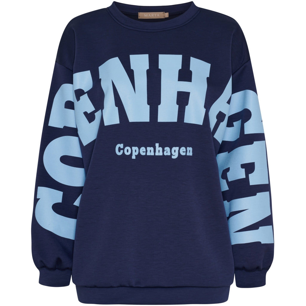 Marta Hibiscus Collegepaita- Navy/Sky