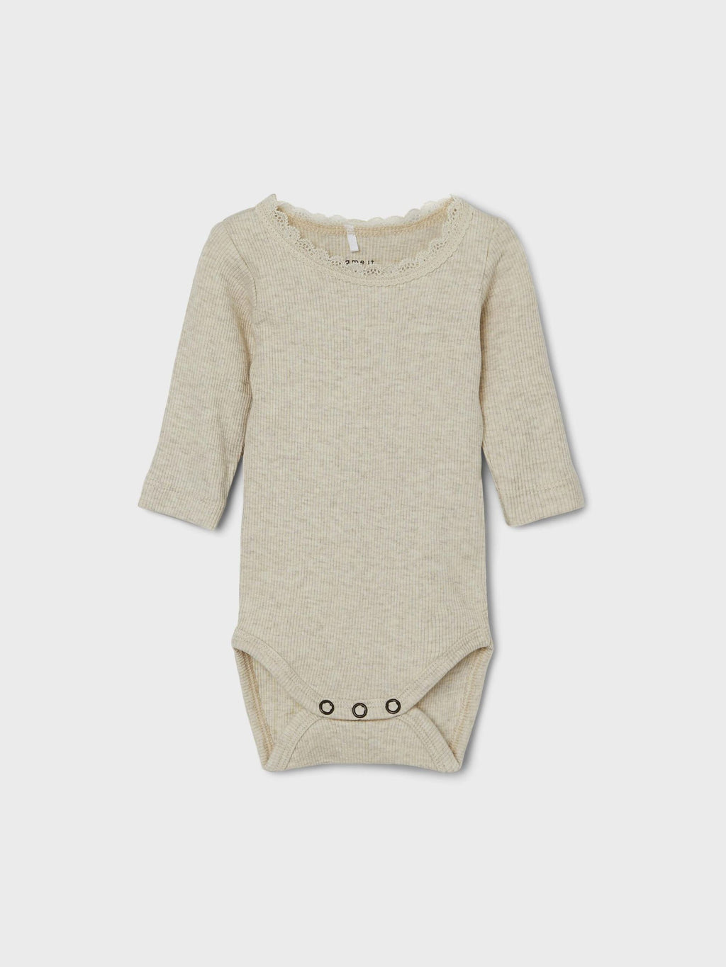 NAME IT BABY - PITKÄHIHAINEN, RIBBIKANKAINEN BODY - Peyote melange