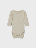 NAME IT BABY - PITKÄHIHAINEN, RIBBIKANKAINEN BODY - Peyote melange