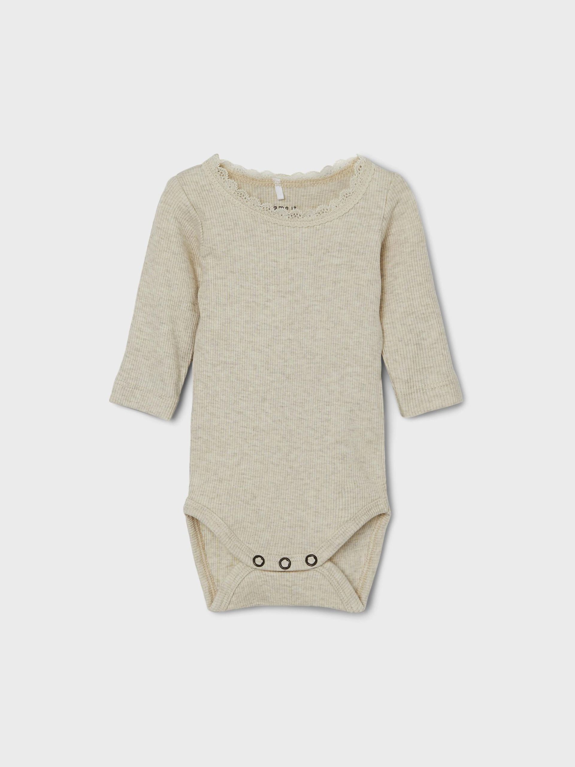 NAME IT BABY - PITKÄHIHAINEN, RIBBIKANKAINEN BODY - Peyote melange