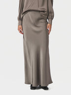 Neo Noir Vicky Heavy Sateen Skirt – Warm Grey