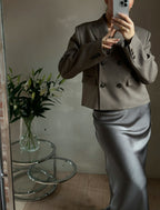 Neo Noir Vicky Heavy Sateen Skirt – Warm Grey