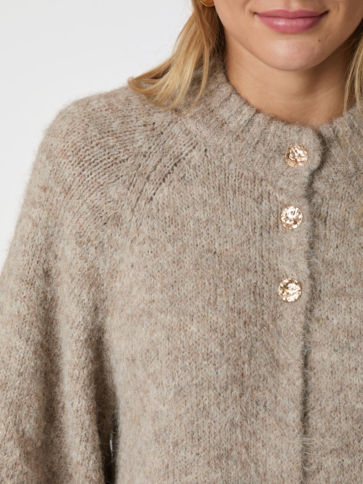 NEO NOIR – Benuta Fluffy Knit Cardigan – Light Brown