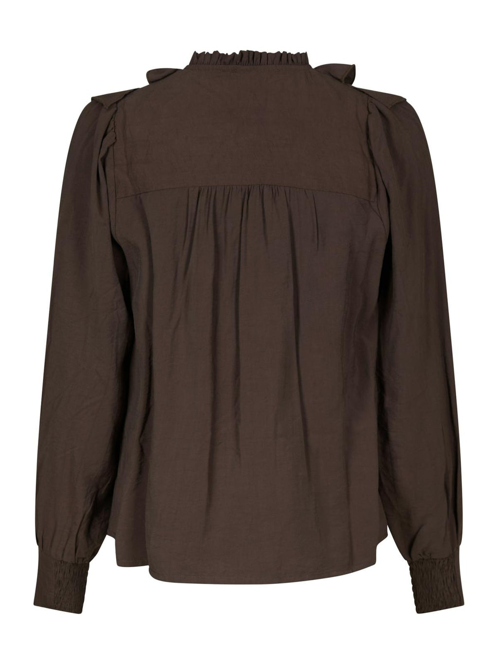 NEO NOIR – Larine Ruffle Blouse – Dark Brown