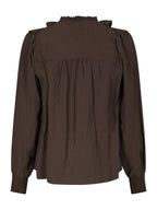 NEO NOIR – Larine Ruffle Blouse – Dark Brown