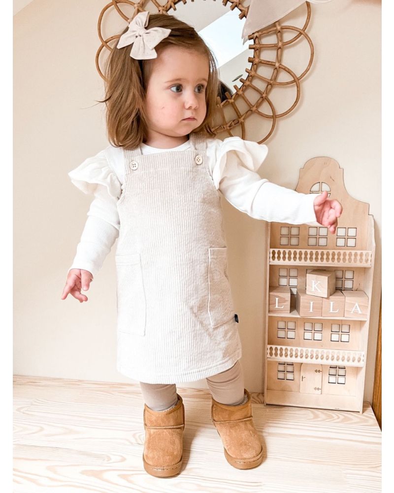 Babystyling  - Ruffle romper rib ecru