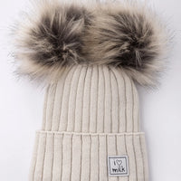 I Love Milk – Lasten talvipipo tupsuilla - beige