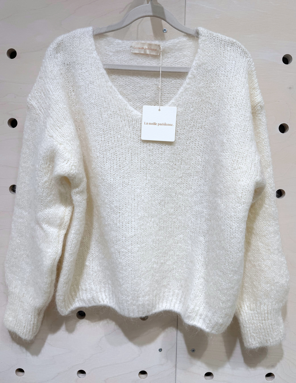 Bianca - Kid Mohair V-Neck Knit - white