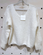 Bianca - Kid Mohair V-Neck Knit - white