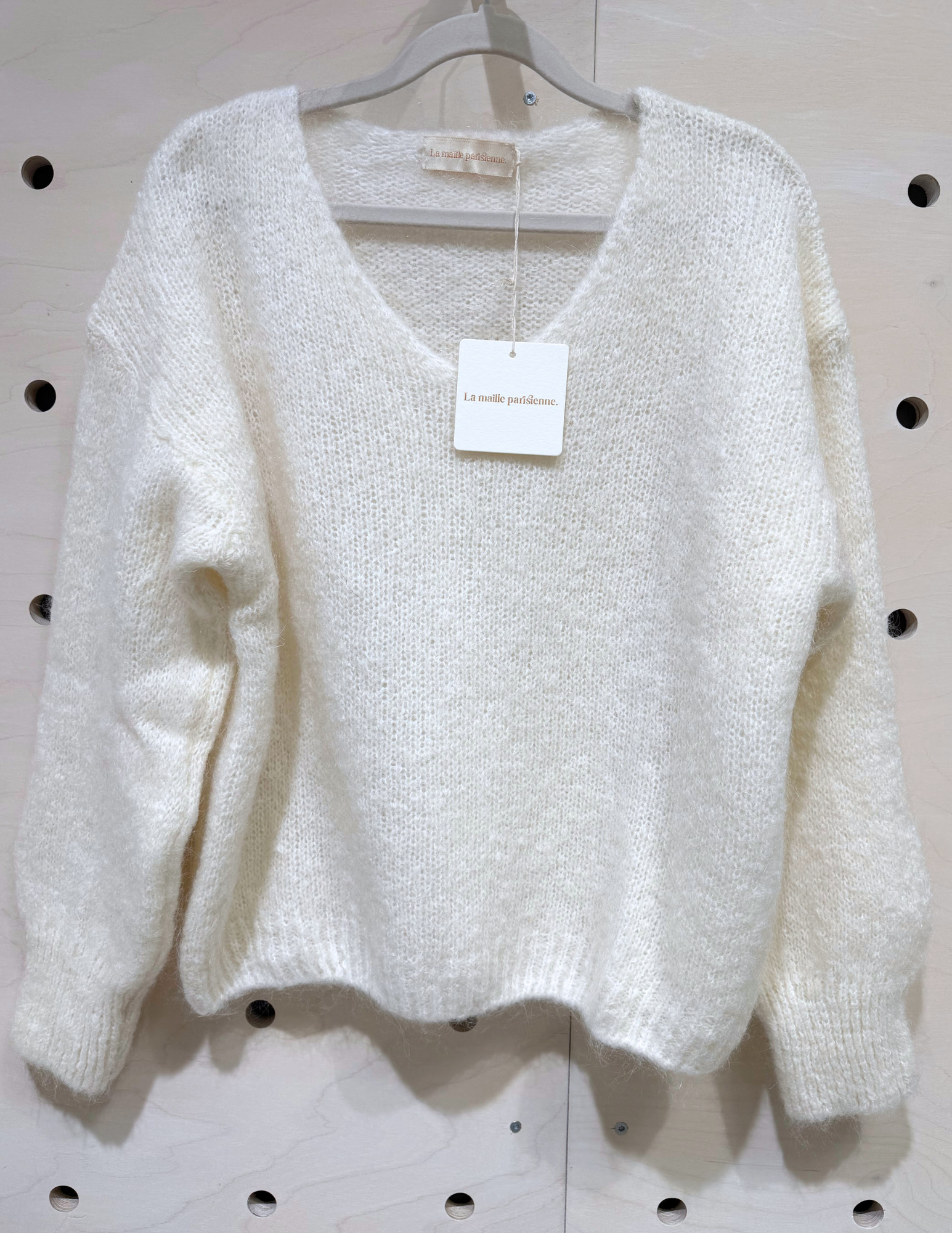 Bianca - Kid Mohair V-Neck Knit - white