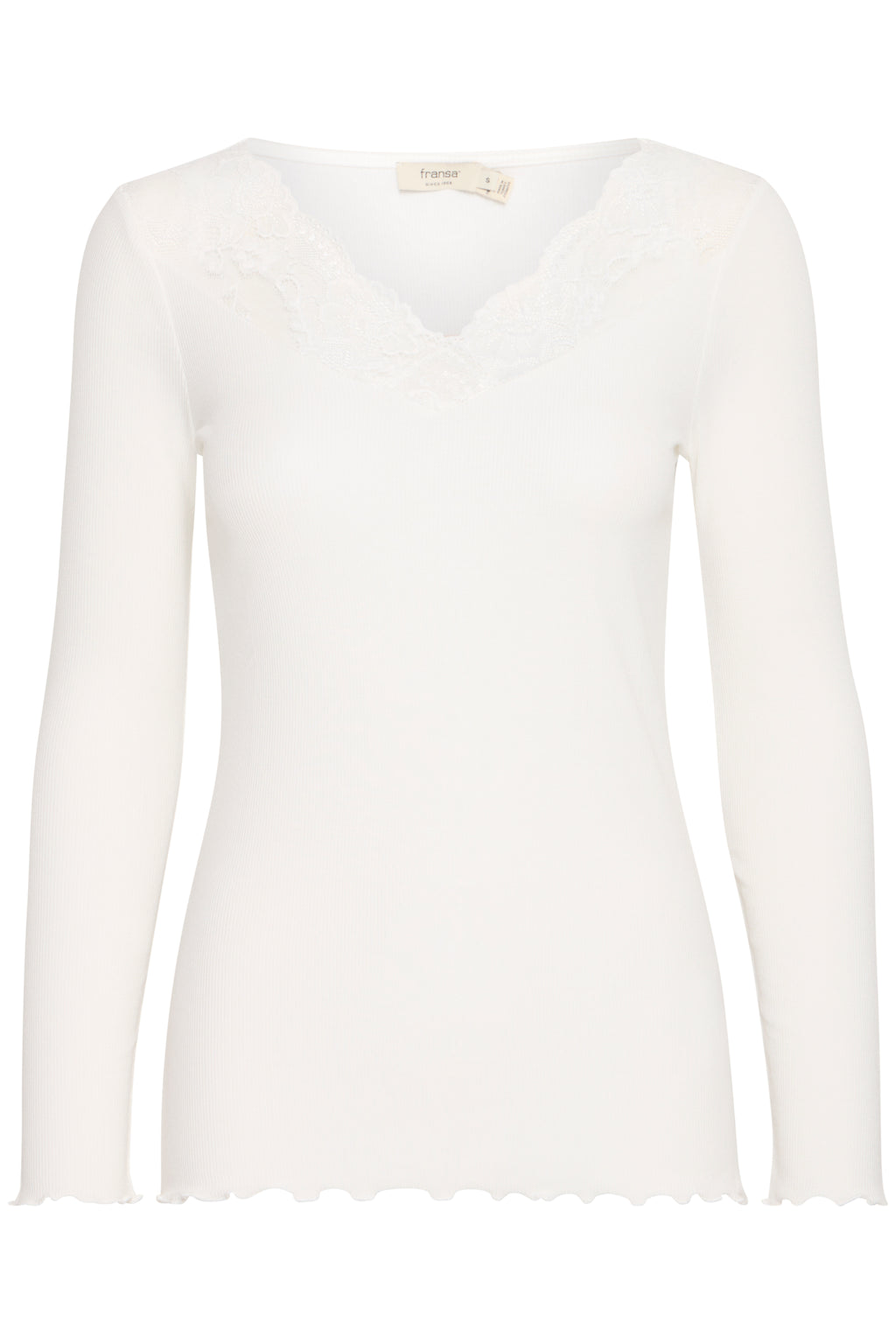 FRANSA Frhizamond pitkähihainen paita – Antique White