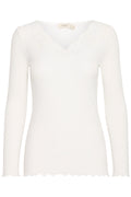 FRANSA Frhizamond pitkähihainen paita – Antique White