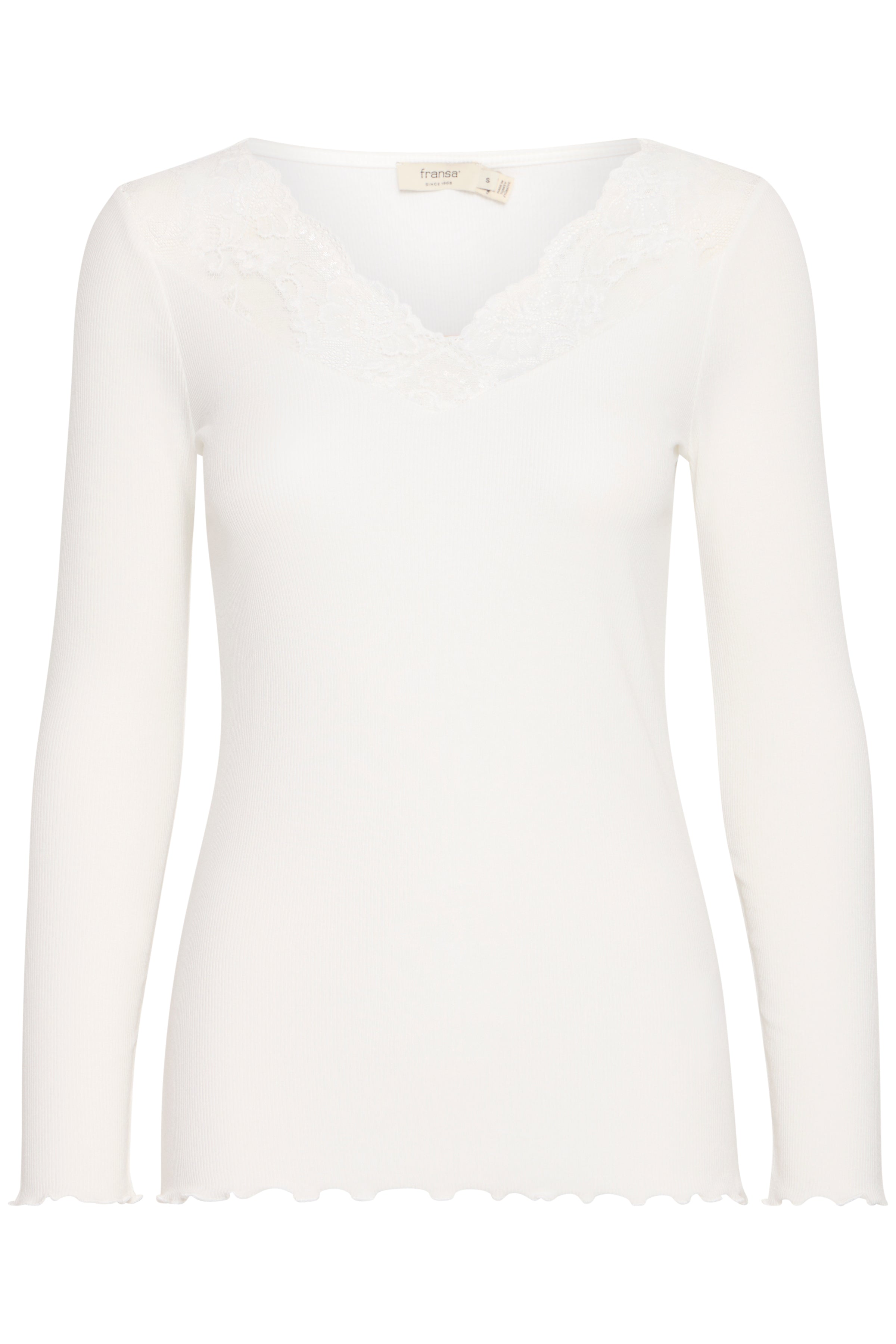 FRANSA Frhizamond pitkähihainen paita – Antique White