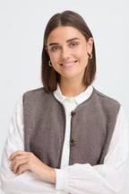 Fransa Tensya Teddy Vest – Driftwood Grey