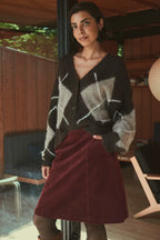 Fransa Charleen Cardigan – Hot Fudge Check
