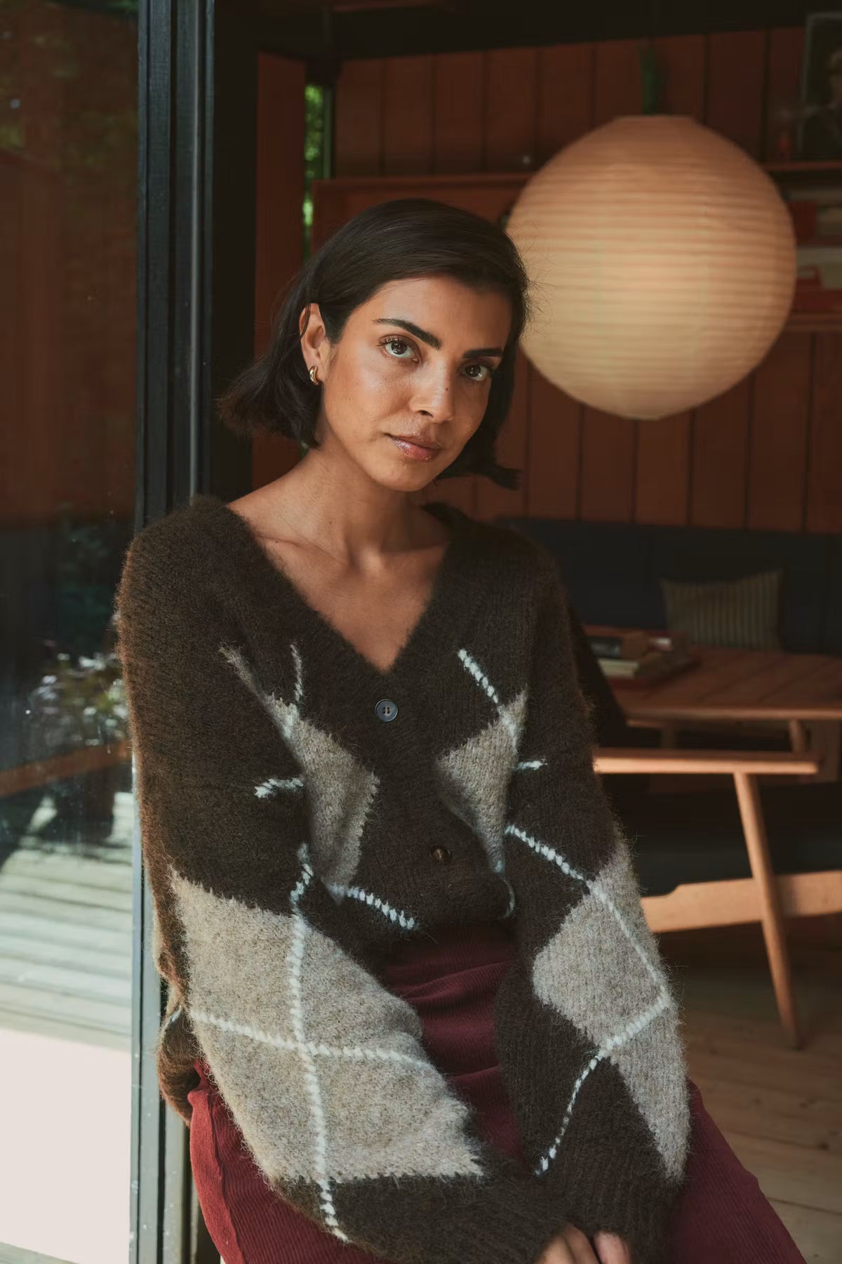 Fransa Charleen Cardigan – Hot Fudge Check