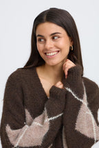 Fransa Charleen Cardigan – Hot Fudge Check
