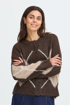 Fransa Charleen Cardigan – Hot Fudge Check