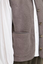 Fransa Tensya Teddy Vest – Driftwood Grey