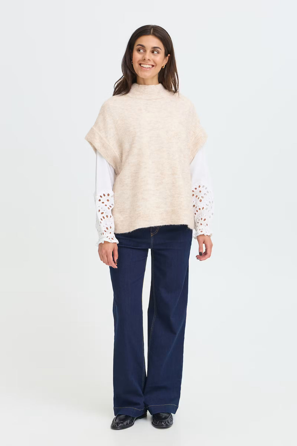 Fransa neuleliivi – Oatmeal Melange