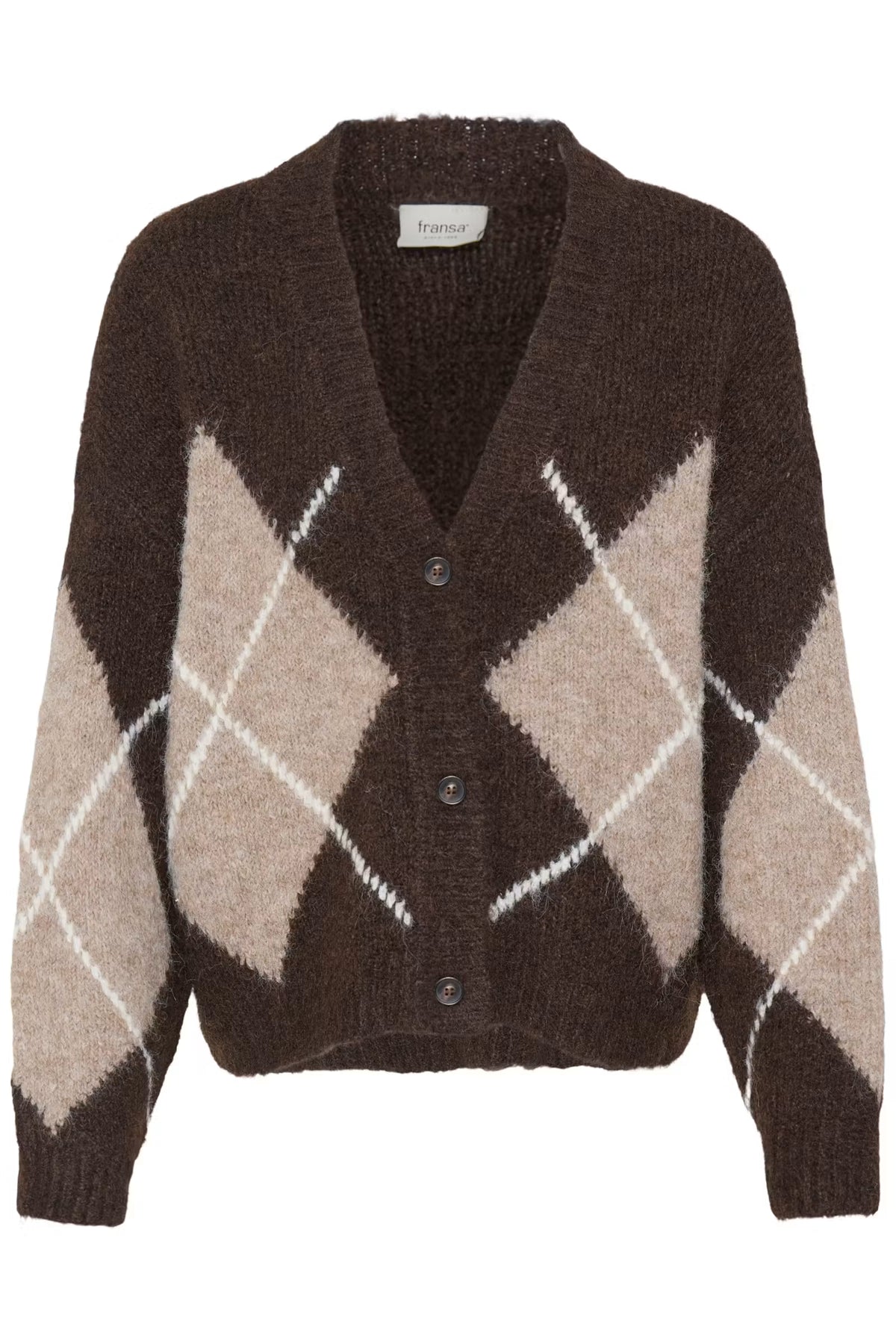 Fransa Charleen Cardigan – Hot Fudge Check