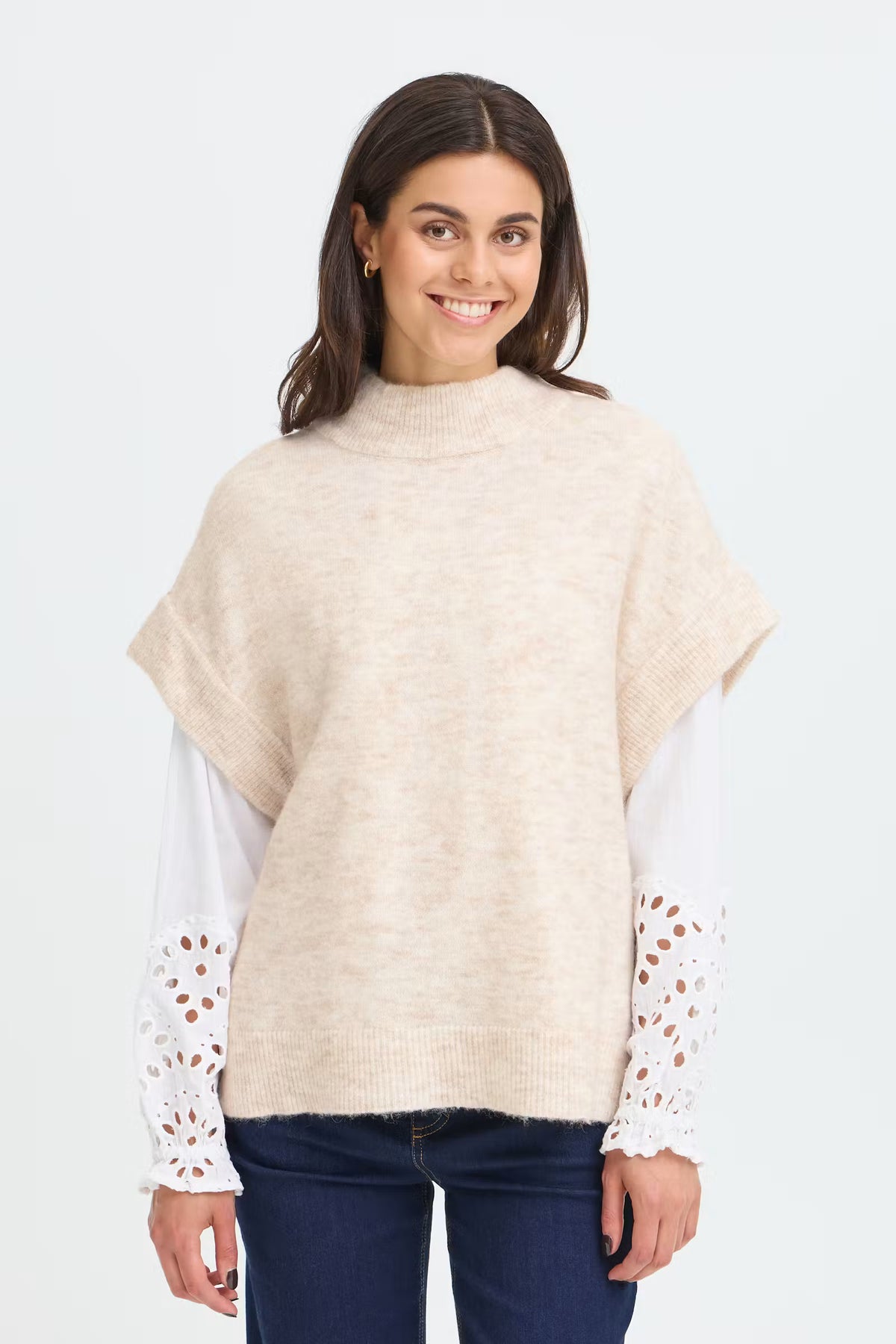 Fransa neuleliivi – Oatmeal Melange