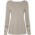 Marta Lace Detail Top-Taupe