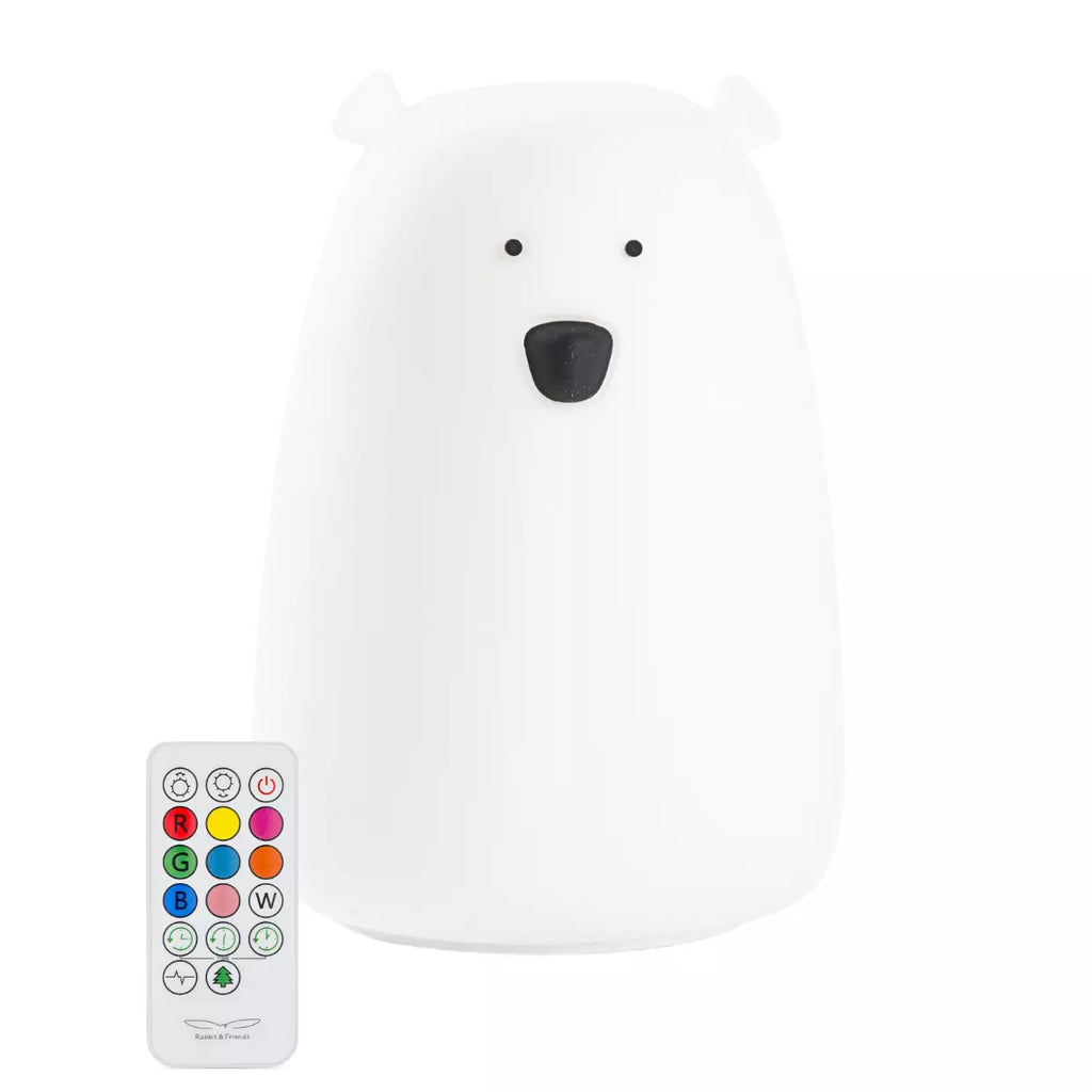 Rabbit & Friends yövalo Bear- Kaukosäätimellä White