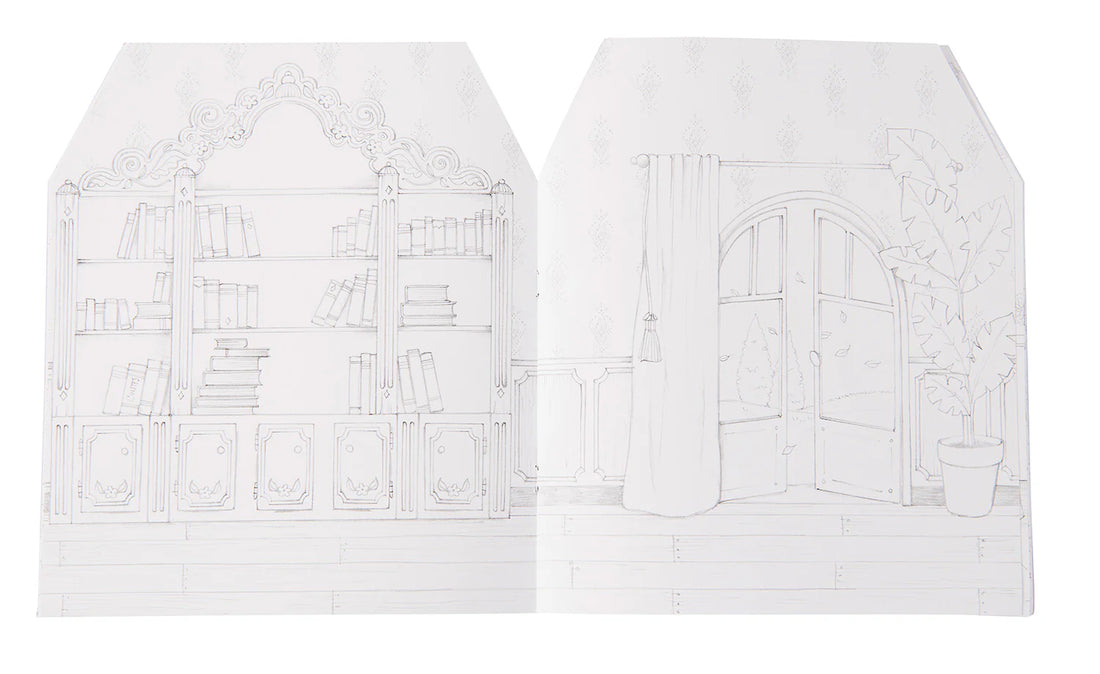 Moulin Roty - Värityskirja tarroilla - Olipa kerran