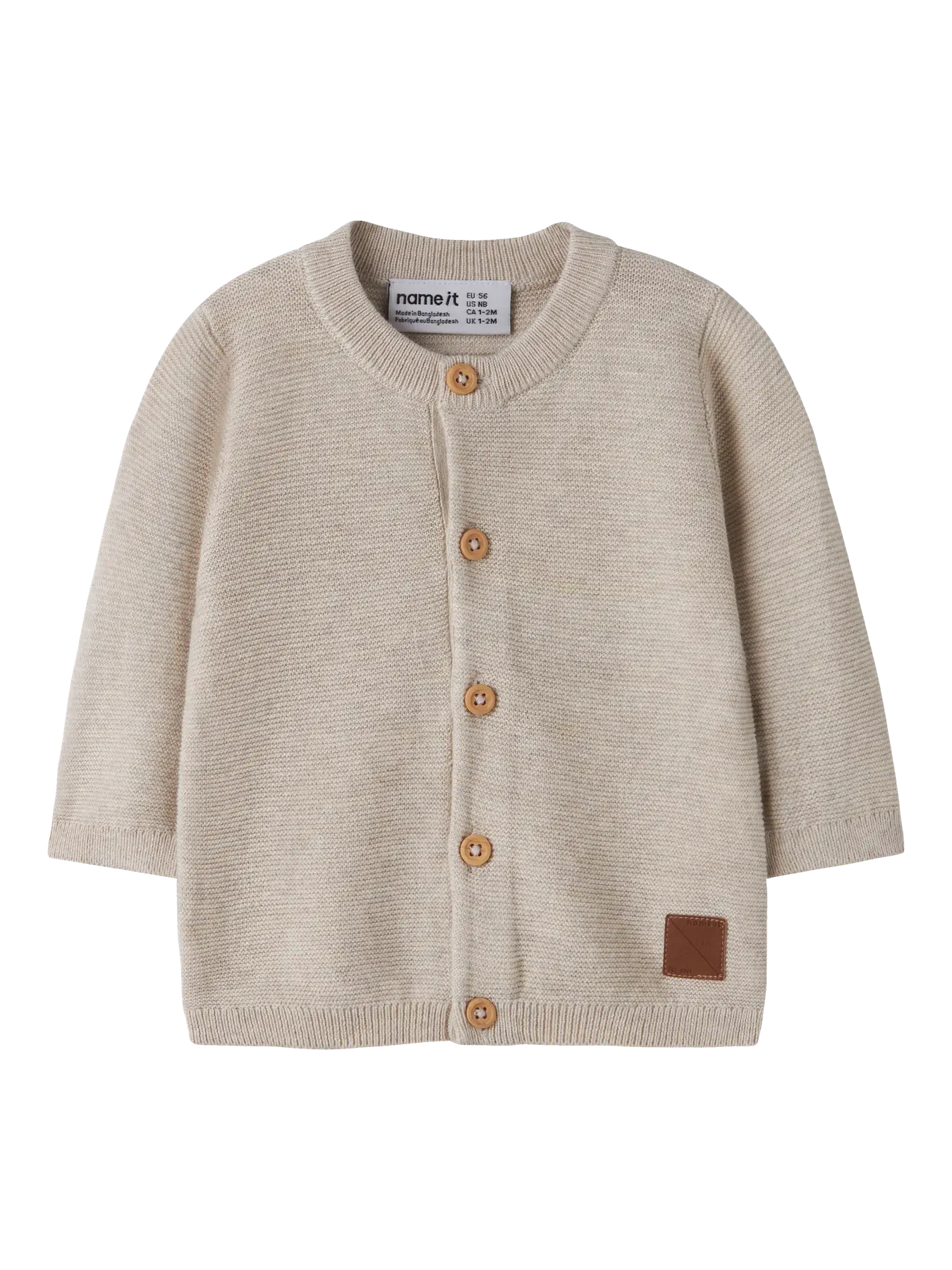 Name It - neuletakki vauvalle, luomupuuvilla-beige