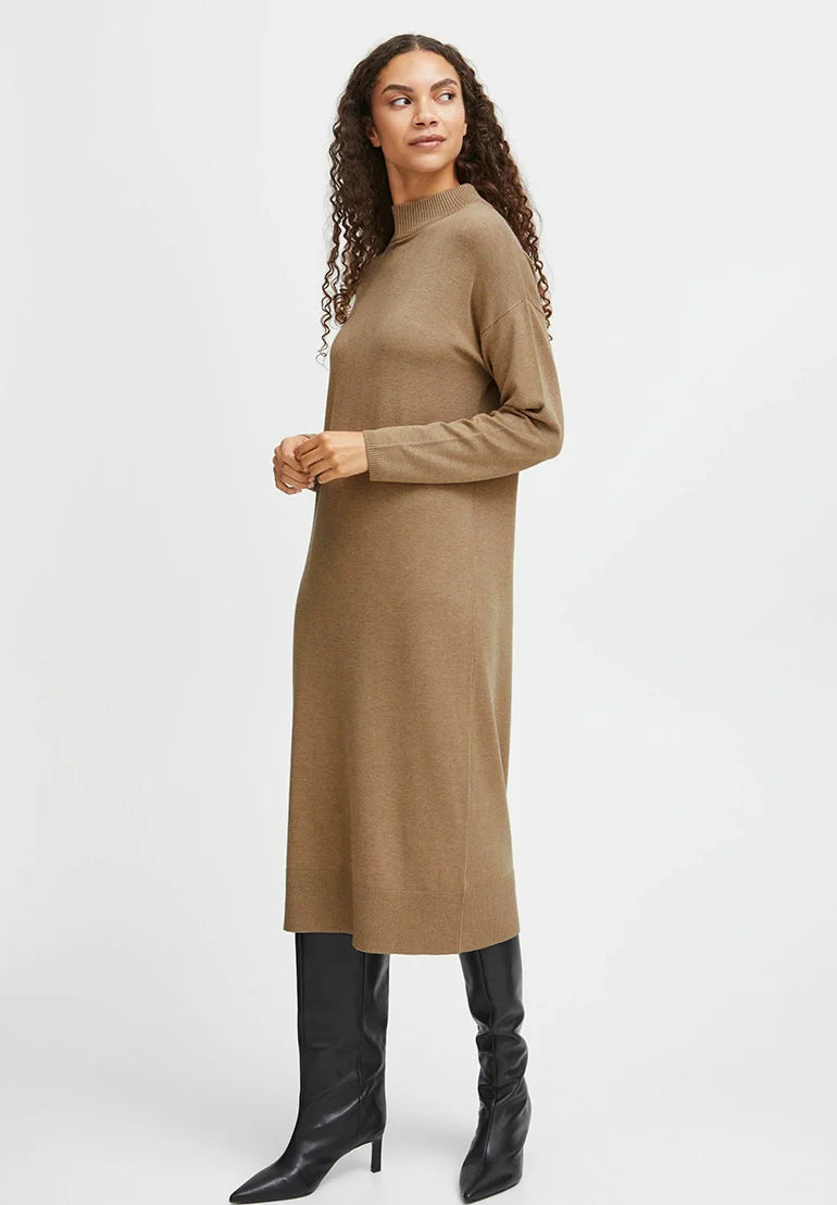 b.young BYMMMORLA TURTLENECK DRESS - Neulemekko - sepia tint melange