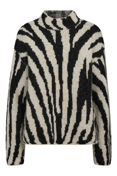 A-View Zebra Knit Pullover – Black / Off White