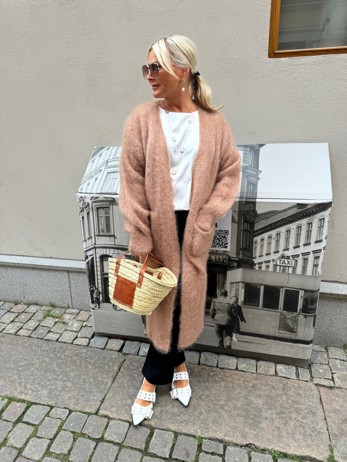RORO MOHAIR - mohairneuletakki – Nougat