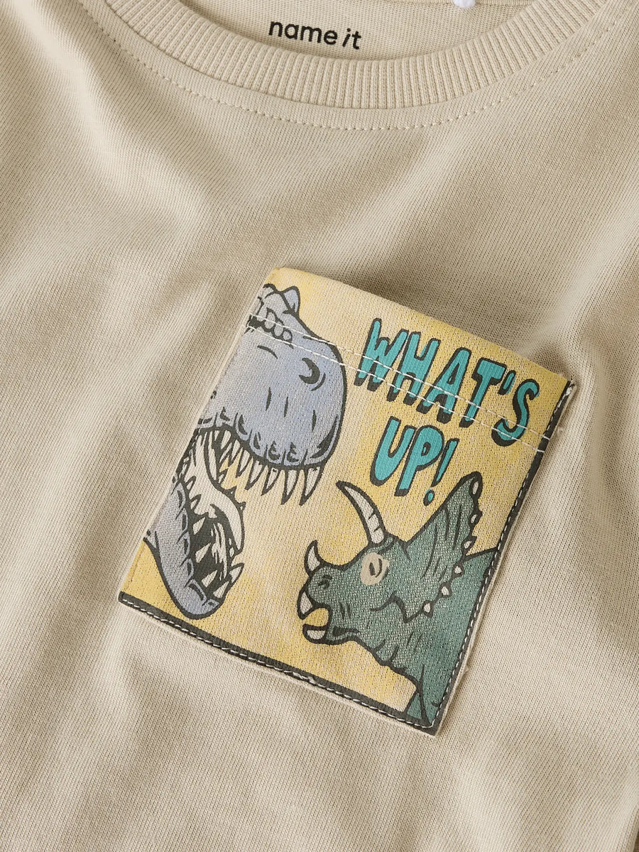 Name it - pitkähihainen luomupuuvillapaita - beige