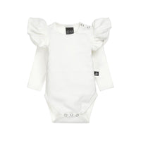 Babystyling  - Ruffle romper rib ecru