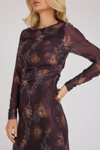A-View Belena L/S Dress – Brown / Sand