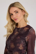 A-View Belena L/S Dress – Brown / Sand