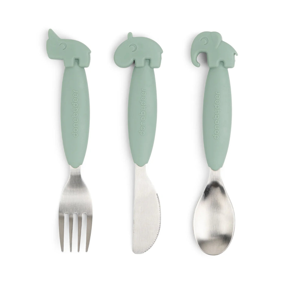 Done by Deer - Easy-Grip Cutlery Set - Deer Friends - Green