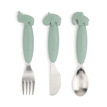 Done by Deer - Easy-Grip Cutlery Set - Deer Friends - Green