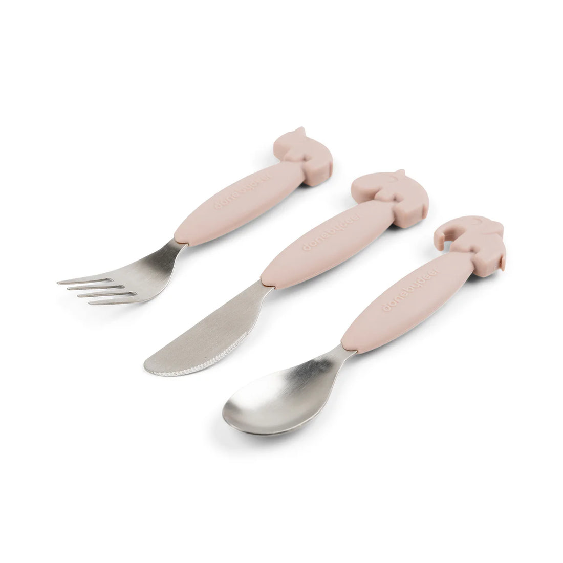 Done by Deer - Easy-Grip Cutlery Set - Deer Friends - powder