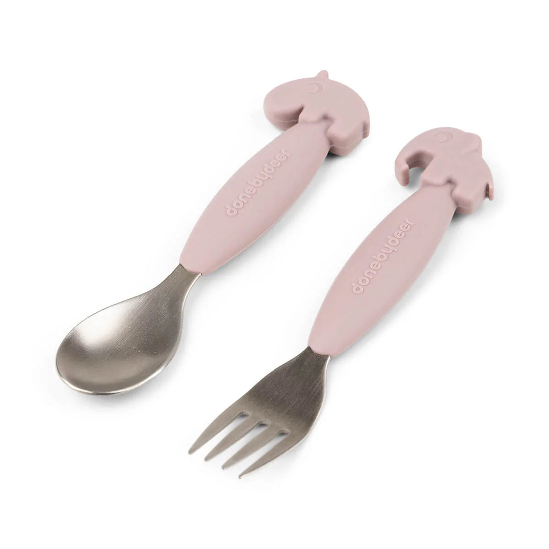 Easy-grip spoon and fork aterimet - deer friends - Powder - Done By Deer