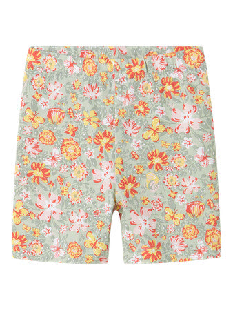 NAME IT - SLIM FIT -MALLISET SHORTSIT - Aqua Gray Yellow Flower