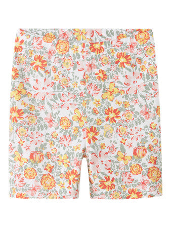 NAME IT - SLIM FIT -MALLISET SHORTSIT - Bright White Yellow Flower