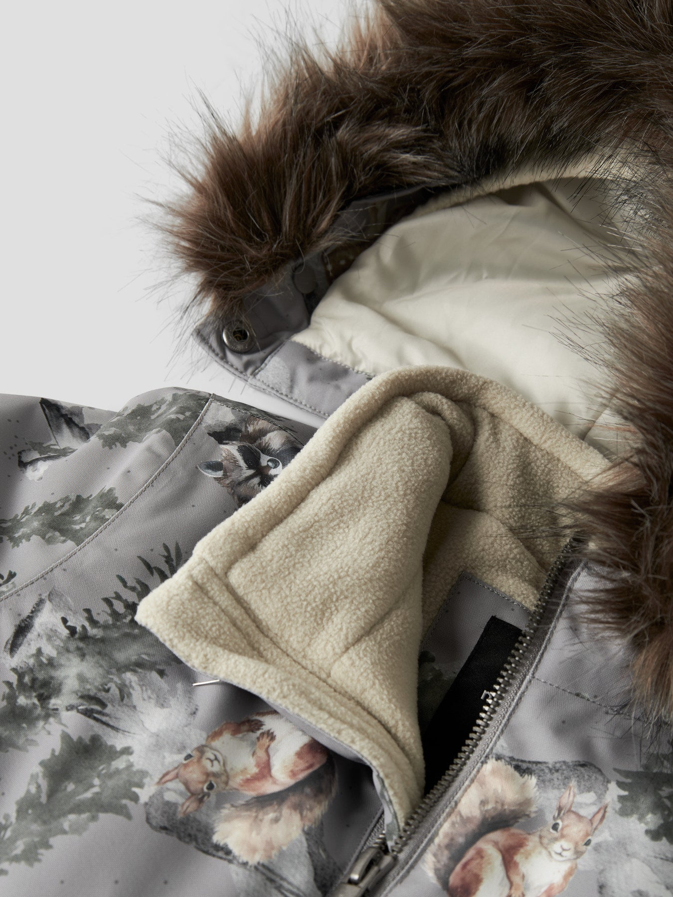 Name It MINI – SNOW10 Lasten talvihaalari - Ultimate Grey WOODLAND