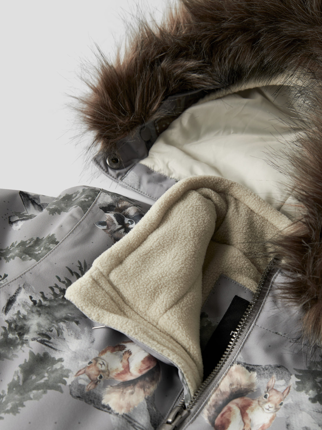 Name It MINI – SNOW10 Lasten talvihaalari - Ultimate Grey WOODLAND